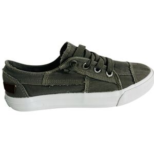 Women’s Blowfish Gray/Green Low-Top Canvas Sneakers - Lace-Up Sz 6.5 Like New